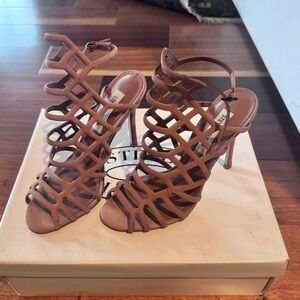 Stylish Tan Strappy Heels